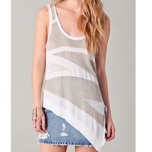 KIMBERLY OVITZ The Arlen Tank Loose Knit Striped Sweater Tank